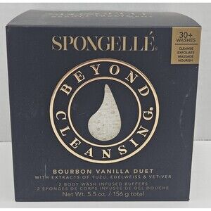 Spongellé BOURBON VANILLA DUET BOXED DUO body buffers 5.5oz 156g New